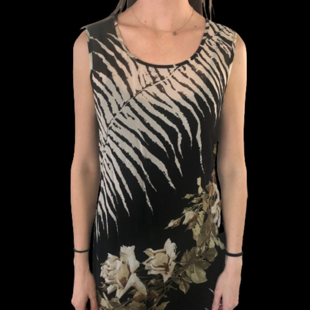 FUEGO Classic Sheath Dress in Black and Tan Size M - Picture 4 of 9